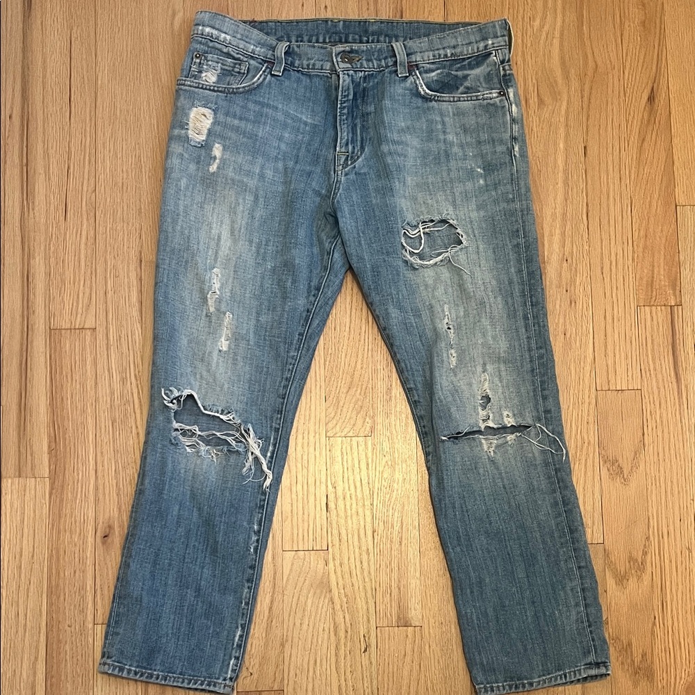 Lucky Brand Distressed Light Blue Cropped Women's Jeans
